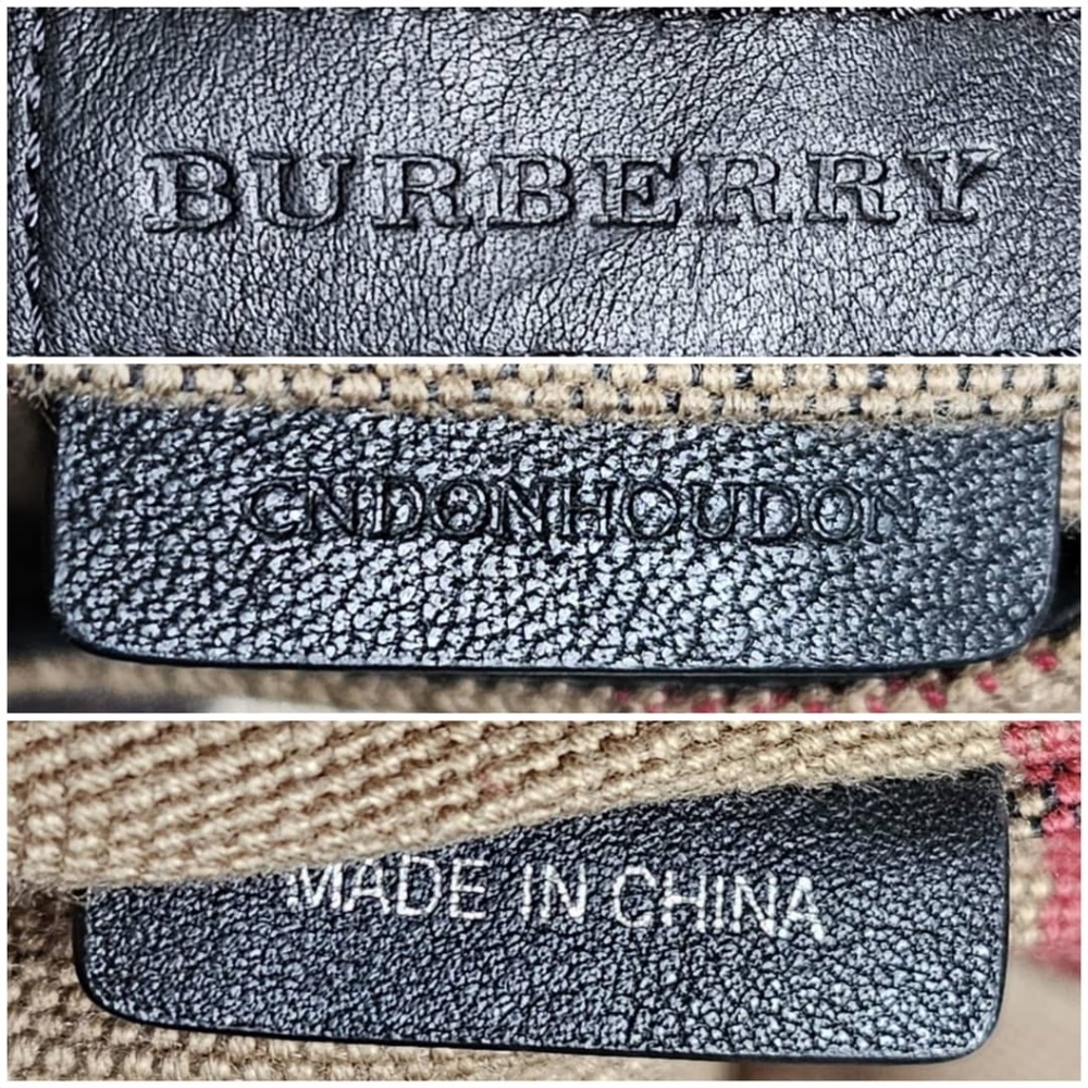 Authentic BURBERRY Overdyed Canvas Mega Check Heart Print Medium Chiltern - Picture 5 of 9